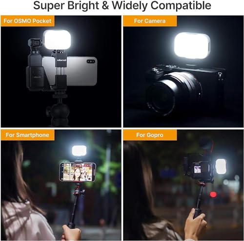 PICTRON VL28 LED Light for iPhone, Mini LED Camera Light, Rechargeable 5600K 95+ Long-Lasting Fill Light for Action Camera, DJI OSMO, Smartphone, Sony ZV-1, A7, RX100 VII