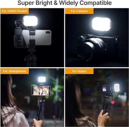 PICTRON VL28 LED Light for iPhone, Mini LED Camera Light, Rechargeable 5600K 95+ Long-Lasting Fill Light for Action Camera, DJI OSMO, Smartphone, Sony ZV-1, A7, RX100 VII