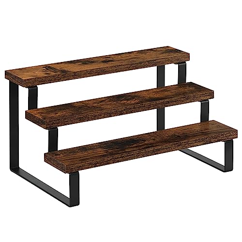 YINMIT Wooden Perfume Organizer, Tiered Cologne Organizer for Men, Black Cologne Stand Perfume Stand, Risers Display Stands for Perfume, Makeup, Cupcake, Dessert, Party (3 Tier Retro, 11.8 In) - color: 3 Tier Retro, size: 11.8 In
