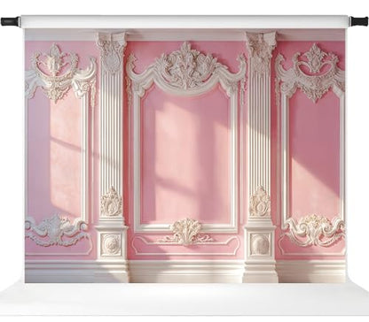 Kate Pink Interior Backdrops for Photography Classic Wall Photo Backdrop European Style Photo Studio Props, 10x8ft - size: 10x8ft