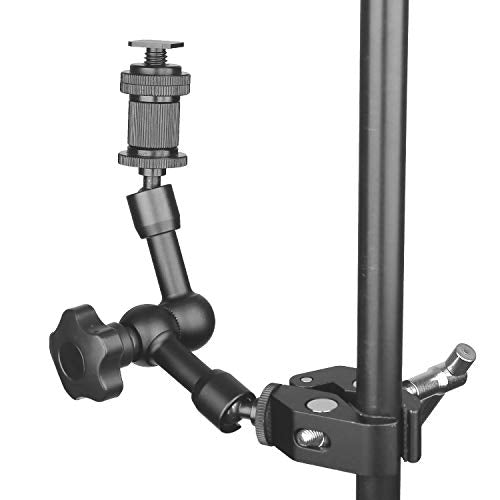 ChromLives 7'' Magic Arm, Articulating Magic Friction Arm Adjustable with Hot Shoe Mount 1/4'' Tripod Screw Compatible with DSLR Camera Rig/LCD/DV Monitor/LED Lights/Flash Light/Microphone - color: magic arm
