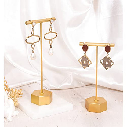 4Pcs Gold Metal Earring T Bar Stand Retail Display Holders for Show, Jewelry Online Stores Photography Display Props (Gold 4pcs) - color: Gold 4pcs