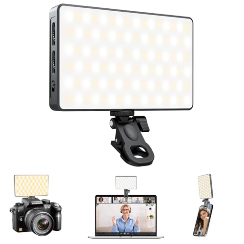 Selfie Light Ring Light for Phone: 90 LED Rechargeable iPhone Fill Lights, Ring Light for Camera Picture, Makeup Photo, Video Conferences, Laptop Use, Zoom Meetings, TikTok, Vlog Photography - color: BLACK