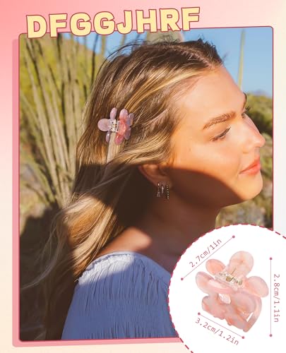 Claw Hair Clips Jaw Clamps - 12PCS Small Hair Claw Jaw Clamp for Thin Hair Styling Accessories Classic Hair Clamp for Women Girls (Sequins(Flower)) - color: Sequins(Flower)