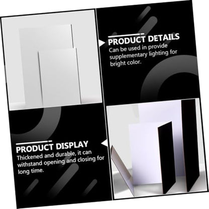 Operitacx Thick Foldable Photography Reflective Board White Black Backdrop Cardboard for Studio and Outdoor Photo Shoots