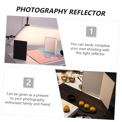 Lurrose 2pcs A4 Photography Light Reflector Board Foldable Photo Reflector for Studio and Outdoor Use, Portable Camera Lighting Diffuser Reflective Panel
