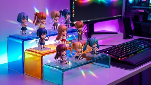 Acrylic Display Risers 2 Sets 3 Tier Cupcake Stand for Dessert Jewelry Pop Figures Shelves Retail Shoe Showcase (Mix Colors) - color: Mix Colors