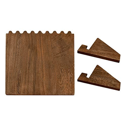 Ikee Design Set of 2 Wood Necklace Jewelry Display Stand for 8 Necklaces, Necklace Display Holder Organizer, Brown Color - color: Brown