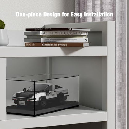 Model Car Display Case, Acrylic Showcase for Speed Champion, Parking Garage Compatible Toy Models Blocks, Dustproof with Light (7.6 x 3.7 x 3.3 Inches, Case Only)
