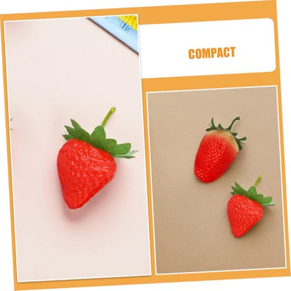 Abaodam 30pcs Realistic Faux Strawberries Artificial Red Strawberry Models Plastic Fruit Decorations for Home Kitchen Party Photography Props