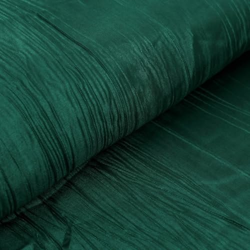 Efavormart 54" x10 Yards Hunter Emerald Green Accordion Crinkle Taffeta Fabric Bolt for Wedding Birthday Party Dance Event Decoration - color: Hunter Green