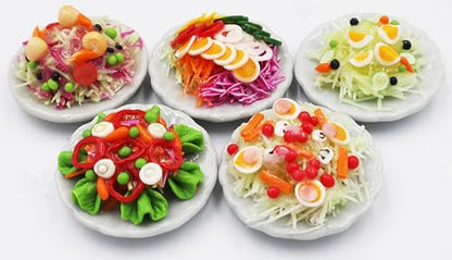 Handmade Miniature Salad – 1:6 Scale Realistic Clay Food for Dollhouses, Doll Accessories, DIY Crafts & Collectible Miniature Kitchen Decor