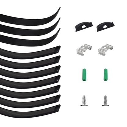 10-Pack Black Bendable LED Aluminum Channel, 3.3ft/1M Flexible Strip Light Housing with Matching Diffuser Cover, Recessed Tracks for 12.5mm Wide Tape Light, Curved Wall, Gaming Room - color: Black Aluminum + Black Cover, size: 3.3FT/10P/#123