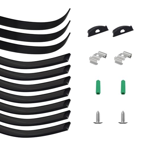 10-Pack Black Bendable LED Aluminum Channel, 3.3ft/1M Flexible Strip Light Housing with Matching Diffuser Cover, Recessed Tracks for 12.5mm Wide Tape Light, Curved Wall, Gaming Room - color: Black Aluminum + Black Cover, size: 3.3FT/10P/#123