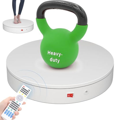 12.6In Remote Motorized Electric Turntable Rotating Display Stand Rotating Platform Photography Turntable motorized lazy susan base giratoria para for Photography,3D Scanner,(Load Range:88~300lbs) - size: 12.6inch/White/300Lbs Load
