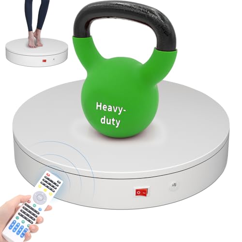 12.6In Remote Motorized Electric Turntable Rotating Display Stand Rotating Platform Photography Turntable motorized lazy susan base giratoria para for Photography,3D Scanner,(Load Range:88~300lbs) - size: 12.6inch/White/300Lbs Load
