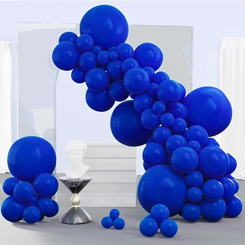 PartyWoo Blue Balloons 140pcs Different Sizes of 18 12 10 5 Inch Navy Blue Balloon Arch Kit Garland for Birthday Gender Reveal Baby Shower Graduation Retirement Bachelorette Party Decorations Blue-Y59 - color: Blue-y59
