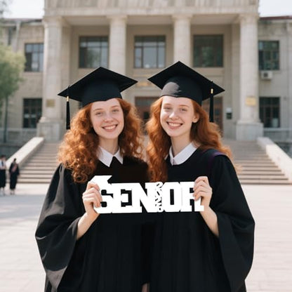 Large Senior 2026 Sign Graduation Decorations Class of 2026 Photo Booth Props for Photoshoot, Graduation Table Centerpieces for Senior Night Decor Letter Sign Grad Party Supplies - White