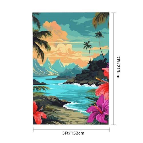 Hello Hawaii Backdrop Background for Photography 5x7ft Photobooth Professional Photo Backdrop Curtains Video Photography Studio Photo Backgrounds Banner Booth Background Screen Parties - color: Hello Hawaii