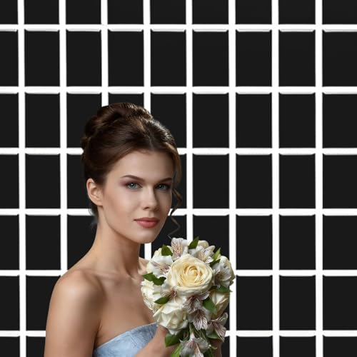 Black and White Grid Backdrop Background for Photography 5x7ft Photobooth Professional Photo Backdrop Curtains Video Photography Studio Photo Backgrounds Banner Booth Background Screen Parties - color: Black And White Grid
