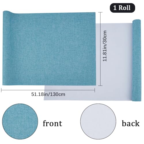 CRASPIRE 51 x 11.8 Inch Blue Book Cover Fabric Bookbinding Book Cloth A4 to A8 Paper Backed Woven Polyester Cadet Blue Cover for Books Album Scrapbooking Archival DIY Covering Binding Protector - color: Cadet Blue