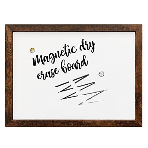 Loddie Doddie Magnetic Dry Erase Board for Wall - 18 x 24 in, Rustic Frame - Easy-Clean Whiteboard Surface - Built-in Marker Tray & Whiteboard Accessories - Magnet Board for Notes & Photos - color: Rustic Frame, size: 24"W x 18"H