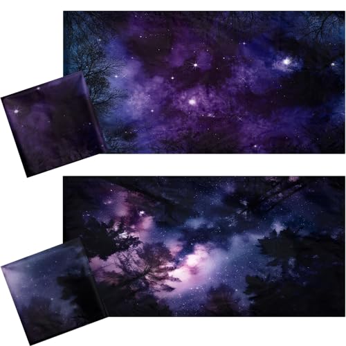 Tujoe 2 Pcs Fluorescent Light Covers for Ceiling Lights 4' x 2' Fluorescent Light Filters Classroom Magnetic Cubicle Covers for Ceiling Office, School, Home Teacher Essential(Forest Milky Way) - style: Forest Milky Way