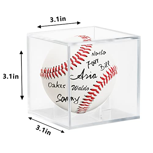 Acrylic Baseball Case for Display, UV Protected Baseball Display Cube, Autographed Baseball Clear Display Case, Baseball Display Case for Memorabilia Baseball (2 PC) - size: 2 PC