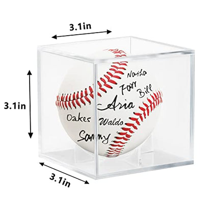 4 Pack Acrylic Baseball Case for Display, UV Protected Baseball Display Cube, Autographed Baseball Clear Display Case, Baseball Display Case for Memorabilia Baseball - size: 4 PC