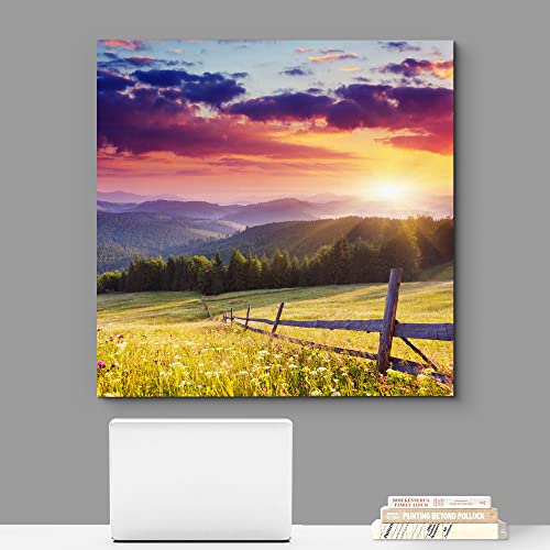 Canvas Prints Wall Art - Majestic Sunset in The Mountains Landscape, Beautiful Mountain Scenery | Modern Wall Decor/Home Art Stretched Gallery Canvas Wraps Giclee Print & Ready to Hang - 12" x 12" - color: Artwork - 18, size: 12"L x 12"W