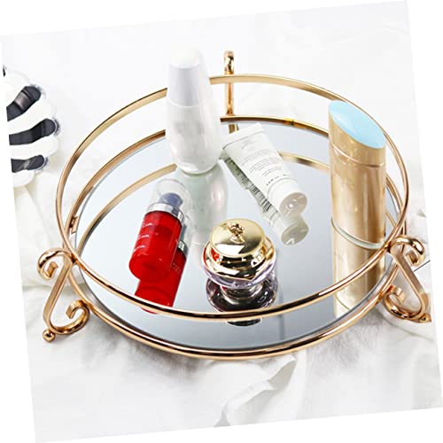 Holibanna 1pc Elegant Mirror Cosmetic Tray for Makeup Storage and Organization Stylish Home Decor and Photography Prop for Vanity and Dresser Finish