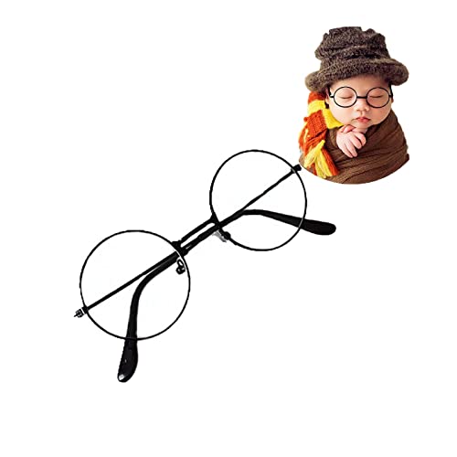 SHARELY SHEEP Newborn Photography Props Baby Boy Girl Photo Shoot Fake Glasses Halloween Santa Cosplay Props Baby Gift - size: Small, style: Black