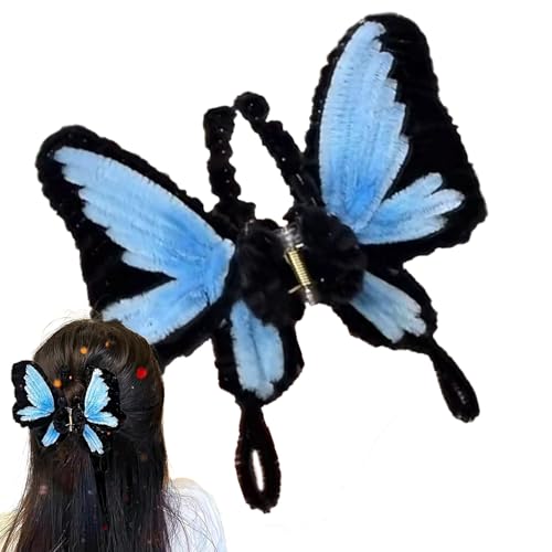 Butterfly Hair Clip - Non-Slip Hair Styling Accessories | Craft Kit for Women and Girls, Ideal for Everyday Wear, Sports, Work, Parties, Photoshoots, Travel, Dating, Christmas, and Weddings - color: Blue