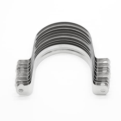 10Pcs 3 Inch Stainless Steel Large Conduit Clamps, Two Hole Strap U Bracket Rigid Pipe Strap Metal U Clamp Conduit Strap Tension Clips U-tube Clamp Heavy Duty - size: 3" / 76mm