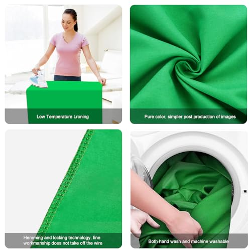 PULUZ Green Screen Backdrop with 4 Fixing Clip, 9.9 x 6.6 Ft Photography Chroma Key Greenscreen Background for Streaming Zoom, Live Streaming, Photo Video Studio - size: 9.9 x 6.6 Ft