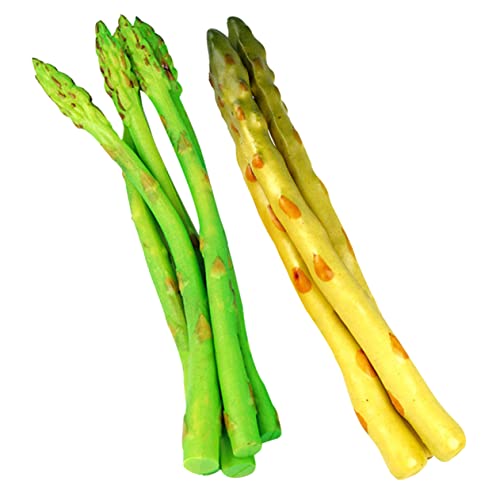 ULTECHNOVO 8pcs Lifelike Asparagus Models Realistic Artificial Vegetable Decorations for Rustic Kitchen Decor PVC Soft Simulation Prop for Home and Photography