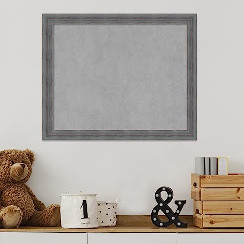 Amanti Art Blue Framed Magnetic Board 18x22 Small Vision Board for use with Magnets, 100% Metal Sheet to Display Items as Office Decor or for Home Organization in mudroom, Kitchen or Kids Room - color: Dixie Blue Grey Rustic, size: 22"W x 18"H