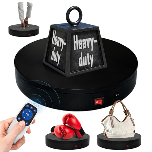 15.8In Remote Motorized Electric Turntable Rotating Display Stand Rotating Platform Photography Turntable motorized lazy susan base giratoria para for Photography,3D Scanner,(Load Range:132~400lbs) - size: 15.8inch/Black/400Lbs Load