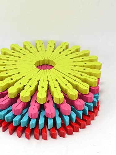 1.9" Yellow Wood Clothes Pins Easter Party Art Display Hanging Kit Place Card Holder Clothespin with Jute Rope Pack 50 - color: 50pcs (2 Inch) Yellow + Jute Twine