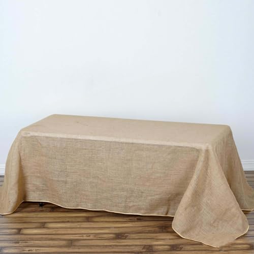 Efavormart 90x132 Wholesale Natural Rustic Burlap Tablelinens Jute Rectangle Tablecloth for Wedding Event Decoration - color: Natural Rustic, size: 132" x 90" (Rectangular)