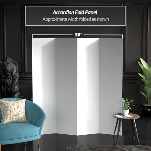 6 ft. Tall White Temporary Cardboard Folding Screen - 4 Panel - size: 6 ft Tall - 4 Panel