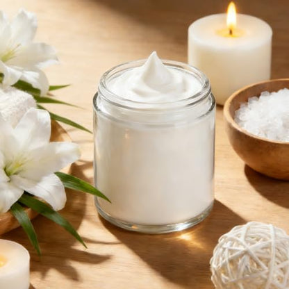 24Pcs 8 oz Clear Glass Candle Jars with Plastic Woodgrain Lids, Bumobum Body Butter Containers for Lotion, Creams, Body Scrubs, Ointments (240ml) - color: 8oz-24pack