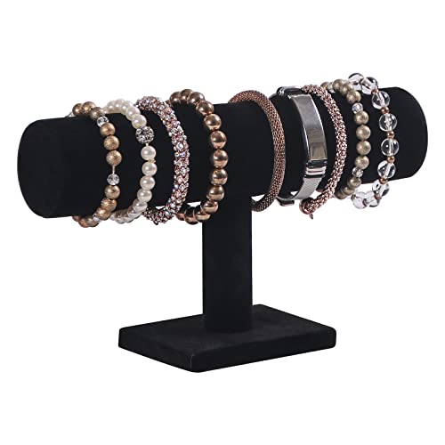 Coward Bracelet Holder Organizer for Show Jewelry Display Boutique Watch Stand for Selling Organization Storage (Detachable Back Velvet) - color: Black Velvet