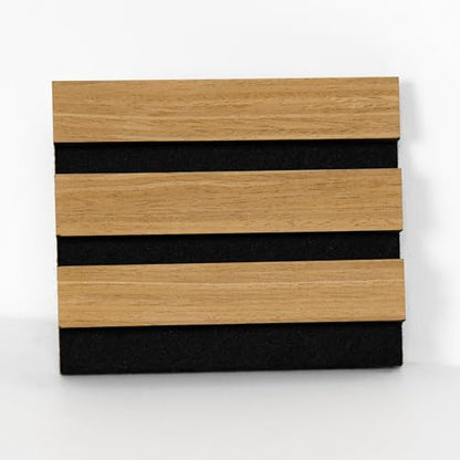 Smartstandard Sample Wood Slat Wall Panel, Soundproof Wooden Wall Panels, Acoustic Wood Panels for Wall, American Oak, Sample Pack - color: American Oak, size: 6" x 4.7"