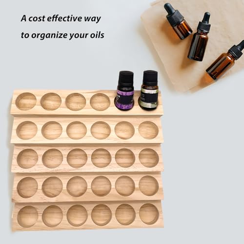 Wooden Essential Oil Display Stand 5 Tier Essential Oil Holder Solid Wood Essential Oil Rack 5 Layer 30-Bottle Essential Oil Display Stand Tabletop Oil Display Holder for 5-20ml Bottles - style: 5 Layers