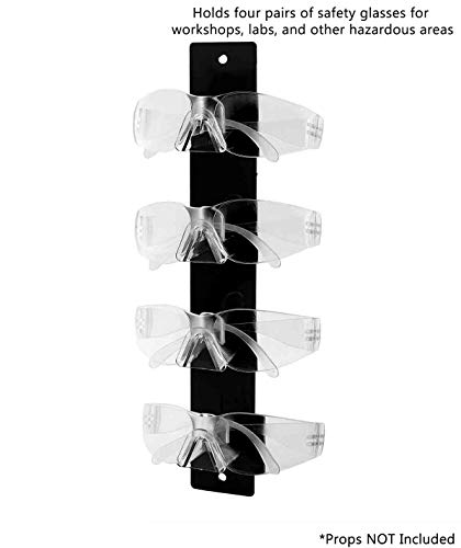 Marketing Holders 2 Pack Safety Glasses Holder 4 Pair Acrylic Wall Mount with Hardware Home Goods Retailers Warehouse Facilities Carpenters Woodworkers Welders Electricians Low Maintenance Black - size: 4 Tier Black