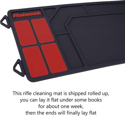 Raiseek Rifle Shotgun Cleaning Mat, Premium Large Magnetic Pad With Organizer Parts Tray, Anti-Slip Rubberized Gun Mat, Protective Workbench Pad for Gun Cleaning 36" x 10"