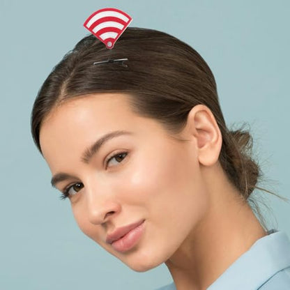 Housoutil Creative Hair Clips Set 8pcs Cute Party Hair Barrettes with Red Question Mark and Wifi Design for Little Styling and Photo Props Accessories
