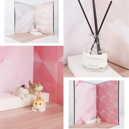 Product Photography Backdrops, 8PCS 16Patterns Small Photo Backdrop Board, ugc Background Board for Content Creators, Double Sided Flat Lay Photoshoot Props for Food Jewelry Cosmetics 16x11.5inch