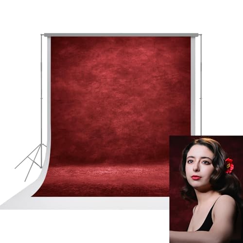 UrcTepics 6x8ft Red Abstract Photography Backdrop for Studio Portraits, Headshots - Textured Professional Background Cloth - color: Red, size: 6×8 Ft